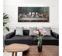 Peintures célèbres de La Cène de Léonard de Vinci Affiches et impressions d'art Toile murale pour la décoration de la maison 60x120cm (24x47in) avec cadre