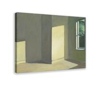 Peintures célèbres d'Edward Hopper Soleil dans une pièce vide Poster Impression sur toile pour chambre d'adolescents garçons Art mural Peinture sur toile Cadre 30,5 x 45,7 cm