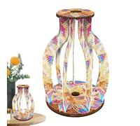 Peintures d'art gemmes, kits d'art gemmes | Ensemble de peinture de gemm en vase de fleurs,Pièces colorées en bois faites à la main pour décoration maison décoration ornements de bureau