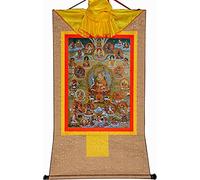peintures de soie, Gourou-Saint Padmasambhava et divinités de l'école Nyingma, brocart bouddhiste Thangka(Beige,Medium(62cm*47cm))