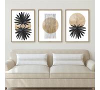 Peintures de Toile,3 Pièces-Illustration Abstraite Minimaliste de Formes Peinture Toile Affiches Impressions Bohèmes Images Modernes Décoration Salon de Chambre de Cuisine-60*80cm (Pas encadré)