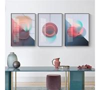 Peintures de Toile,3 Pièces-Tableau Abstrait Géométrique Moderne Nordique Toile Représentant Lumière L'Ombre L'Espace Idéal Décorer Salon Canapé Bureau Chambre Affiche Décorative-60*70cm (Pas encadré)