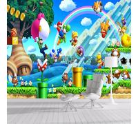 Peintures murales de taille personnalisée, animation 3D Super Mario, papiers peints autocollants détachables et repositionnables de grand format