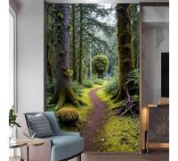 Peintures murales de taille personnalisée, forêt enchantée brumeuse avec arbres recouverts de mousse et racines torsadées, papier peint autocollant amovible pour salon, chambre à coucher, magasin