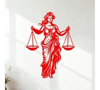 Peintures murales et stickers muraux en vinyle Balance, souveraineté, dame de la justice, logo, équité éthique, dame de la justice emblématique 35x47.2cm Ne se décolle pas Rouge