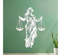 Peintures murales et stickers muraux en vinyle Balance, souveraineté, dame de la justice, logo, équité éthique, dame de la justice emblématique 42x56.7cm Stickers pour vitres Blanc