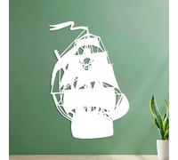 Peintures murales et stickers muraux en vinyle bateau pirate 42x61.4cm Multicolore Blanc
