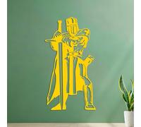 Peintures murales et stickers muraux en vinyle Chevalier médiéval tueur de dragons, soldat de l'armée, guerrier 42x76.6cm Ne se décolle pas Jaune