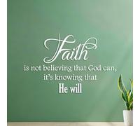 Peintures murales et stickers muraux en vinyle La foi, ce n'est pas croire que Dieu le peut, c'est savoir qu'il le fera. 42x65cm Peinture murale artistique Blanc