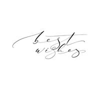 Peintures murales et stickers muraux en vinyle meilleurs vœux, lettrage manuscrit moderne, calligraphie, lettres peintes au pinceau 42x112cm Embellissement mural Noir