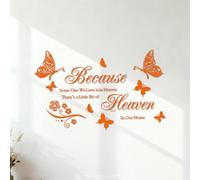 Peintures murales et stickers muraux en vinyle Parce que quelqu'un que nous aimons est au ciel - Autocollant avec lettres repositionnables 35x57.3cm Décoration de carrosserie Orange