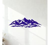 Peintures murales et stickers muraux en vinyle Silhouettes de montagnes Paysage naturel 27x88.5cm Amovible sans laisser de colle Bleu foncé