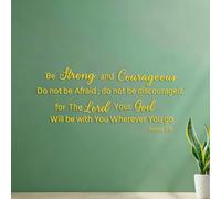 Peintures murales et stickers muraux en vinyle Sois fort et courageux. N'aie pas peur et ne te laisse pas abattre. Josué 1:9 34x78.5cm Décoration de carrosserie Jaune