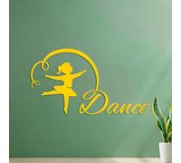 Peintures murales et stickers muraux en vinyle Studio de danse pour enfants et musique 54.6x99.3cm Décoration de magasin Jaune