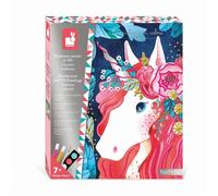 Janod - Coffret peintures Les Ateliers du Calme - Nacrées et 3D - 4 tableaux Licornes