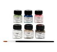 Peintures Pour Verre Et Porcelaine - Assortiment Chalky - 6 Peintures Et 1 Pinceau