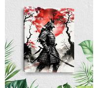 Peintures sur toile japonaises de samouraïs et cerisiers, affiches et impressions de style japonais Bushido, peintures de pleine lune encadrée, décoration murale pour salon, chambre à coucher