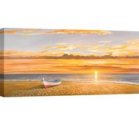 Peintures sur toile, Marina - Adriano Galasso - Coucher de soleil sur la côte - 120x60 cm