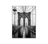 Peintures Sur Toile Paesaggio Ponte di Brooklyn Ponte di Brooklyn e pioggia stampato parete Stanza di decorazione domestica dell'artista 60 * 90cm Senza Cornice