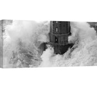 Peintures sur toile, Phare dans une mer agitée - Jean Guichard, La Jument - 70x35 cm