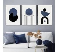 Peintures sur Toile,Tableau Abstrait Minimaliste Représentant Des Lignes Géométriques de Palmiers et de Plantes Toile Affiches et Impressions Nordiques la Décoration Salon-(40*60cm)-3pcs（sans cadre）
