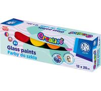 Peintures sur verre ASTRAFUN - 12 couleurs intenses dans un format pratique de 20 ml, idéales pour les projets créatifs Donnez vie à votre créativité avec ce set de peintures