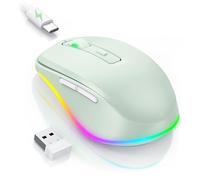 PEIOUS Souris sans fil - Souris sans fil LED avec déplacement intégré pour ordinateur portable avec mouvement aléatoire indétectable pour garder les ordinateurs éveillés - Vert clair