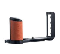 PEIPRO GFX100RF Poignée d'appareil photo de type U avec poignée en cuir, plaque de dégagement rapide compatible avec les trépieds Peak Design & ARCA, poignée en aluminium CNC pour GFX100RF (orange
