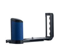 PEIPRO GFX100RF Poignée d'appareil photo de type U avec poignée en cuir, plaque de dégagement rapide compatible avec les trépieds Peak Design & ARCA, poignée en aluminium CNC pour GFX100RF (bleu, type
