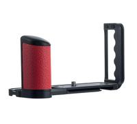 PEIPRO GFX100RF Poignée d'appareil photo type U avec poignée en cuir, plaque de dégagement rapide compatible avec les trépieds Peak Design & ARCA, poignée en aluminium CNC pour GFX100RF (rouge, type U