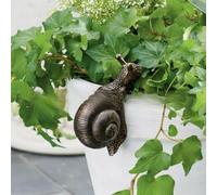 PEIQICHU Décoration d'escargot pour plantes - Statue en résine - Pot de fleurs - Ornements en résine à suspendre - Escargots décoratifs noirs - Sculptures d'extérieur pour jardin, pelouse, maison,