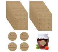 peiqiup Autocollant en Papier Kraft (35 Planches), Une Feuille de 12 étiquettes, Effet Kraft, pour bocaux et conserves, bacs de Rangement, Aliments, Environ 420 Pièces,T1