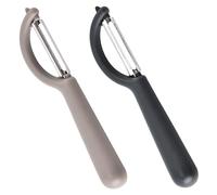 peiqiup Éplucheur Universel (2 Pcs), Éplucheur pivotant en Acier Inoxydable, Couteau Cuisine avec Lame Tranchante pour Légumes Fruits, Gris foncé & Gris Clair