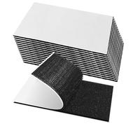 peiqiup Scratch Autocollant Double Face (15 pièces), 50 * 100mm Bande Scratch Adhésive Noir, Pour Mur, Sol, Métal, Plastique, Ménage, Bricolage, Puissant Réutilisable, Carré noir