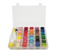 Peirich Boite de Rangement Broderie avec Fils Broderie - (Lot de 154) - Rangement pour Broderie Transparent - 110 Couleurs - Fil sur Bobine en Papier pour Bracelet & Atelier Créatif