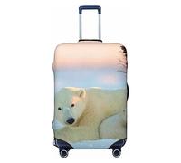 PEIXEN Housse de protection élastique pour valise, motif ours polaires, anti-rayures, convient aux bagages de 45,7 à 81,3 cm, Noir , L