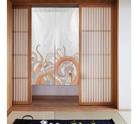 PEIXEN Rideau japonais Noren avec tentacules de pieuvre - Panneau Rideau de séparation pour porte - Décoration de la maison - 86,4 x 142,2 cm