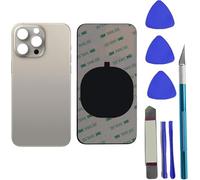 Peixiong Couvercle arrière 15 Pro Max - Remplacement de verre arrière pour iPhone 15 Pro Max, remplacement de la coque arrière en verre avec kit d'outils de réparation (Titanium naturel)