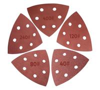 peiyee 100 Pièces Papier Ponceuse Triangulaire, Papier Abrasif 93 mm Velcro Kit avec Grains 40/80/120/240/400, 20 Feuilles de Chaque, Ponceuses Delta pour Triangles Abrasifs 93 x 93 x 93 mm