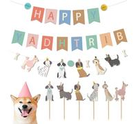 peiyee 14 PièCes DéCoration D'Anniversaire Chien RéUtilisable Chien DéCoration Anniversaire Convient Pour La DéCorations D'Un Chenil Et Les FêTes Familiales Sur Le ThèMe Des Animaux De Compagnie