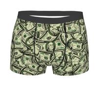 peiyeety 100 Dollars Boxer Homme Rose Années 80 Années 90 Donut Print Stretch Sport Boxers Mâle sous-Vêtements Doux Boxer avec Support de Pochette XL