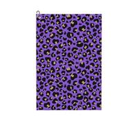 peiyeety Accessoires de Golf pour Hommes et Femmes, Serviettes de Golf Tendance à imprimé léopard Violet avec Mousqueton, en Microfibre gaufrée, 40 x 60 cm.