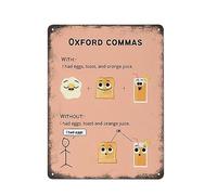 peiyeety Affiche humoristique pour la classe d'anglais : grammaire, ponctuation, décoration, arts du langage, plaque en métal, style vintage, aluminium, création originale et amusante, 20 x 30 cm