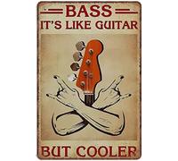 peiyeety Affiche vintage en métal et aluminium « It's Like Guitar But Cooler » pour groupe de musique, porche, hall, prière, mariage, décoration murale, 20 x 15 cm