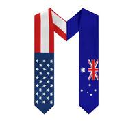 peiyeety Amérique Australie Australien Drapeau Australien Écharpe de remise de diplôme Châle Écharpe pour étudiant diplômé à l'étranger Études internationales 2026 Châles épais Décoration Cadeau