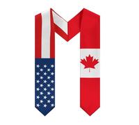 peiyeety Amérique Canada Drapeau canadien 1 Étole de remise de diplôme Châle Écharpe pour étudiant diplômé à l'étranger Études internationales 2026 Châles épais Décoration Cadeau