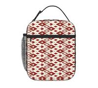 peiyeety Boîte à lunch réutilisable et isotherme avec motif de cartes à jouer Red Rhyme Diamond, étanche, portable, idéale pour pique-nique, bureau, randonnée, pêche