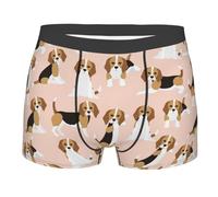 Peiyeety Boxer pour Homme avec Chien Beagle sur Marron, Respirant, Doux et léger, Extensible, sous-vêtements pour Homme XXL