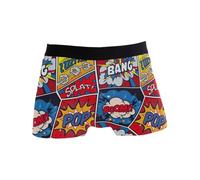 peiyeety Boxer pour Homme avec Motif de Bande dessinée rétro