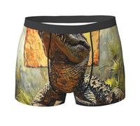 peiyeety Boxer pour Homme - sous-vêtement Amusant et Fantaisie - Motif Crocodile - Peinture Vintage